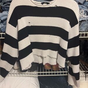 Black and White Striped Sweater